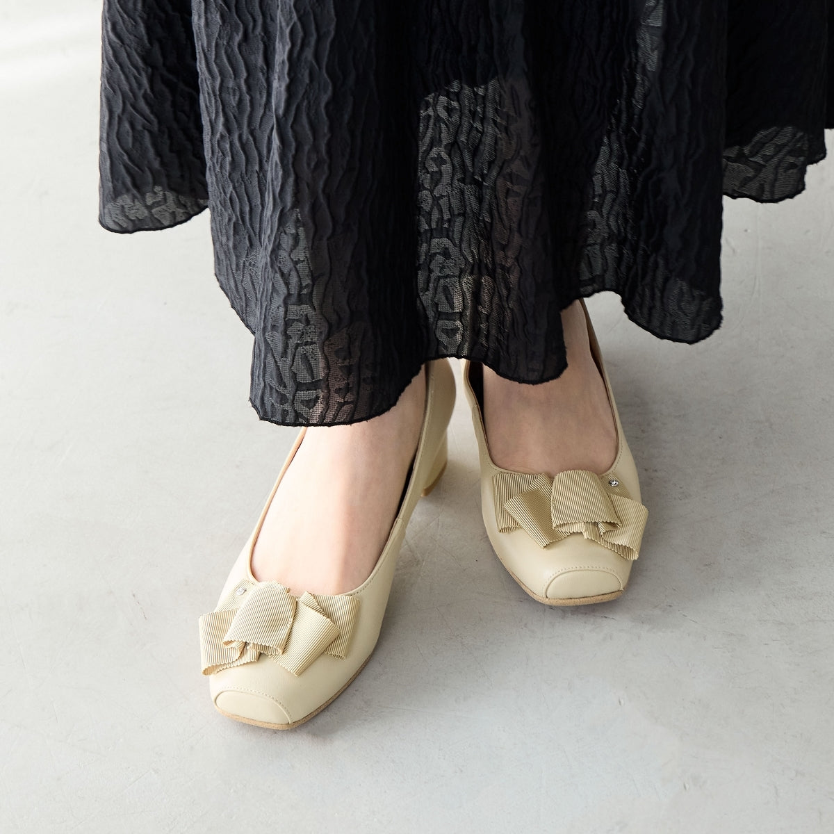 【SALE】ボリュームリボンパンプス/643304