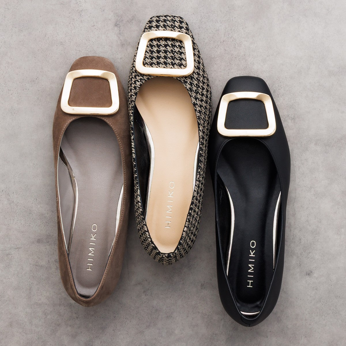 25AW新色】スクエアバックルローヒールパンプス/651110