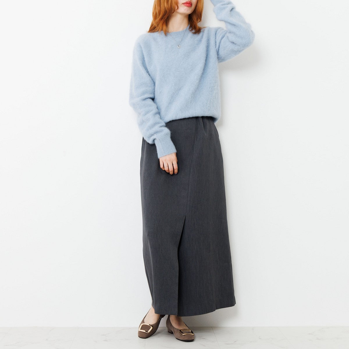 【SALE】スクエアバックルローヒールパンプス/751110