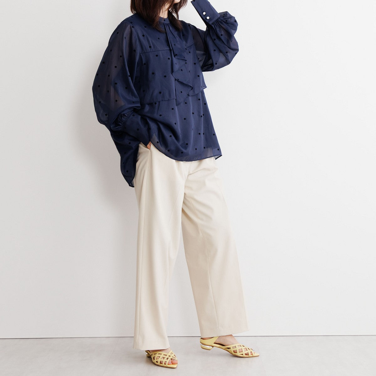 【SALE】ラティスストラップミュールサンダル/651221