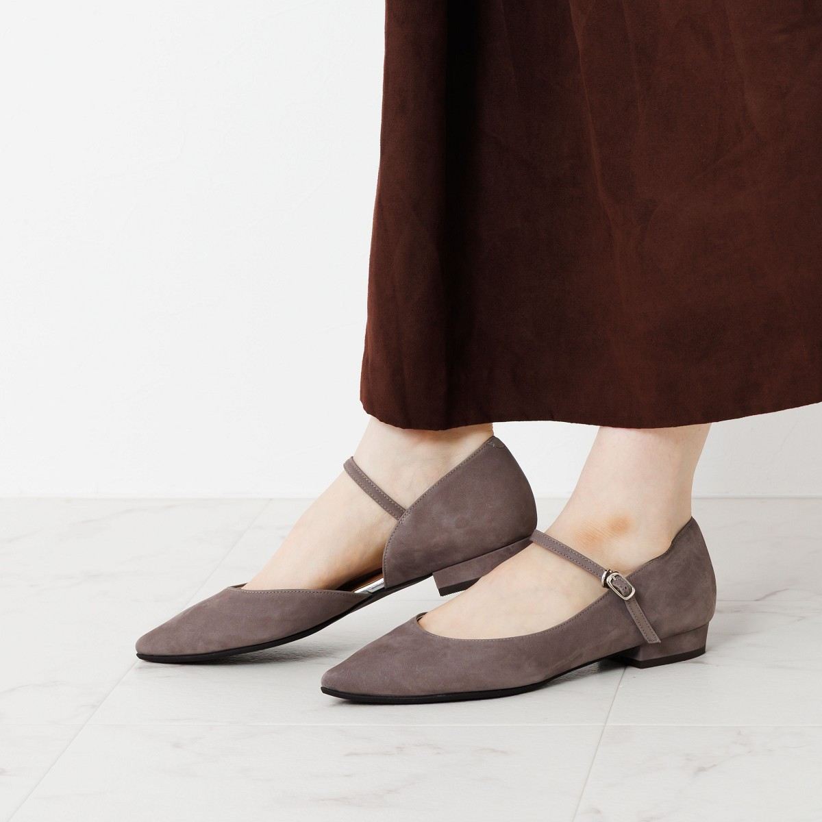 プラダ スウェード　パンプス　 38 グレー　メリージェーン プラダ スウェード パンプス 38 グレー メリージェーン ps mary jane