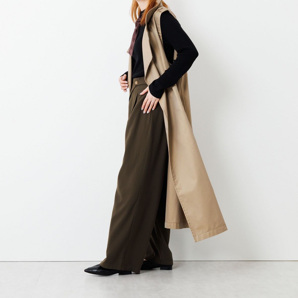 【25AW】シャーリングフラットパンプス/651302