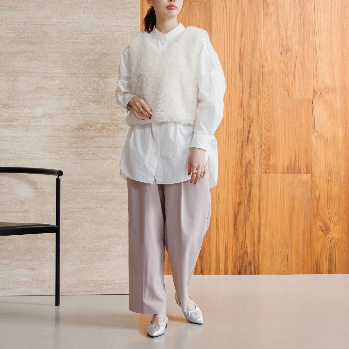 【25AW】シャーリングフラットパンプス/651302