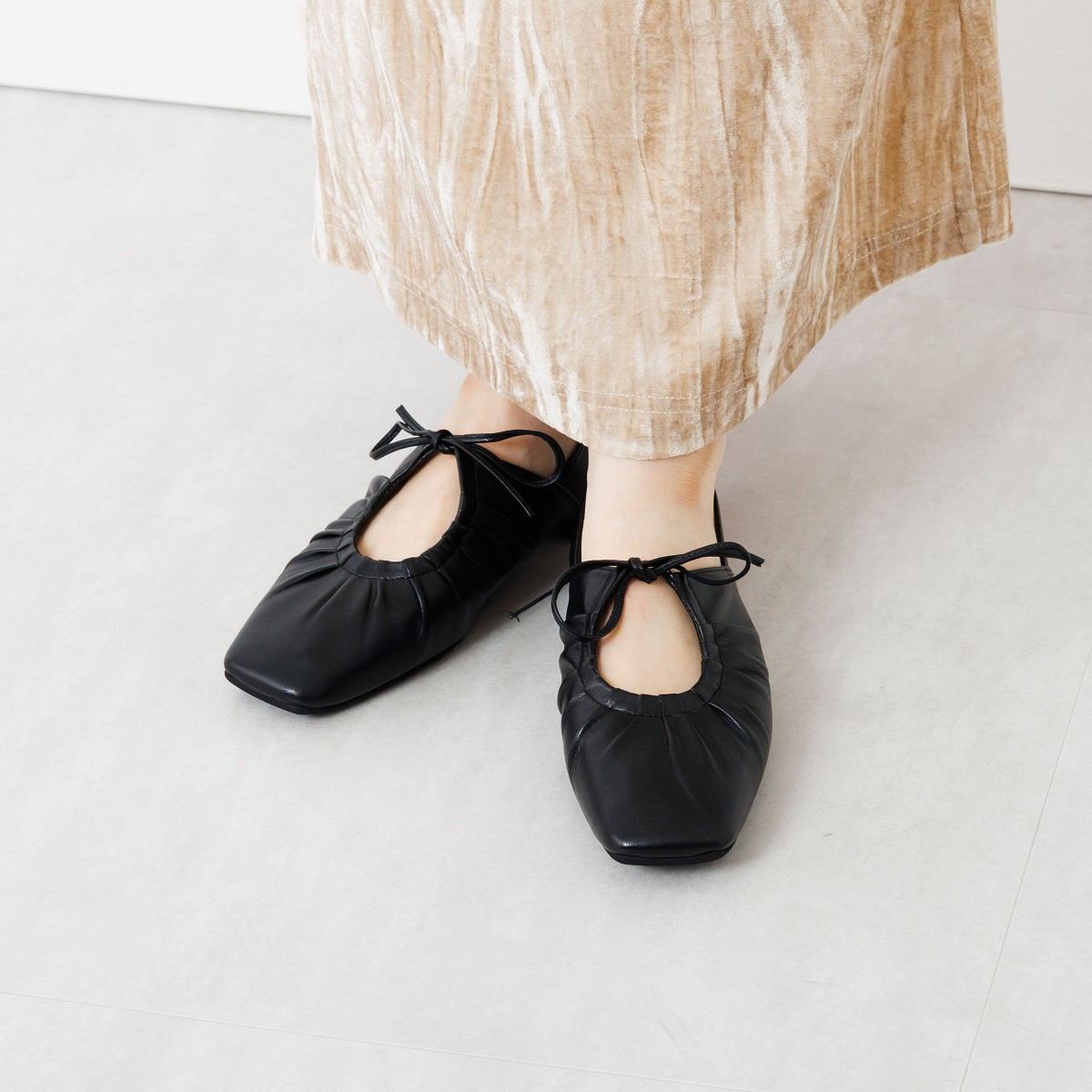 【25AW】ギャザーリボンパンプス/651317