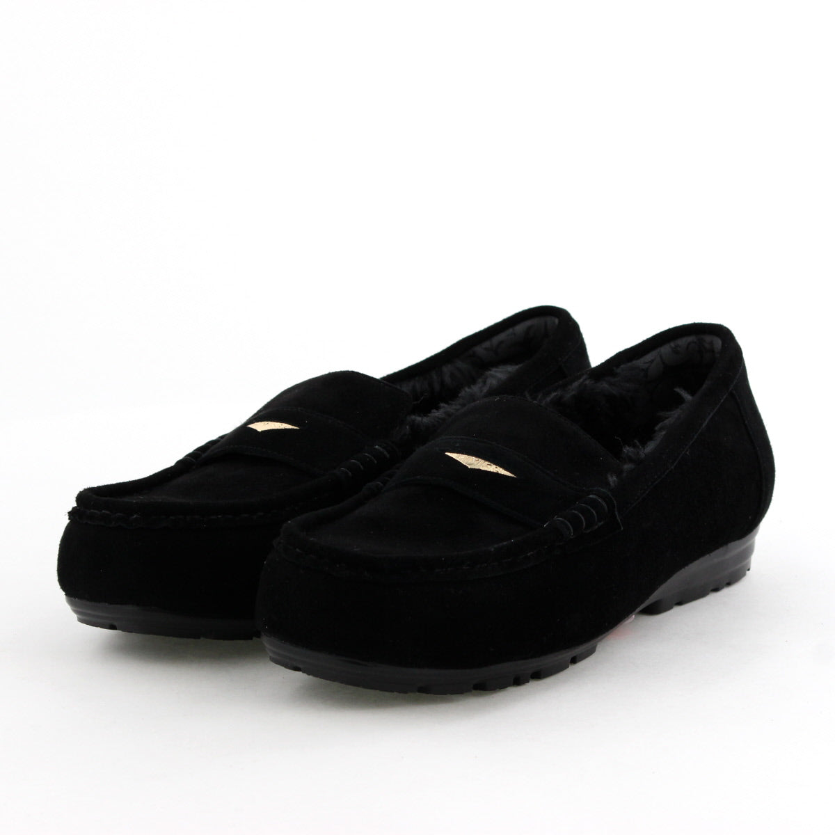 極美品✨HIMIKO ふわふわモカシン【25.5】撥水 シープレザー ブラック ヒミコ 卑弥呼 ふわふわモカシン/641319 （ブラック） -靴