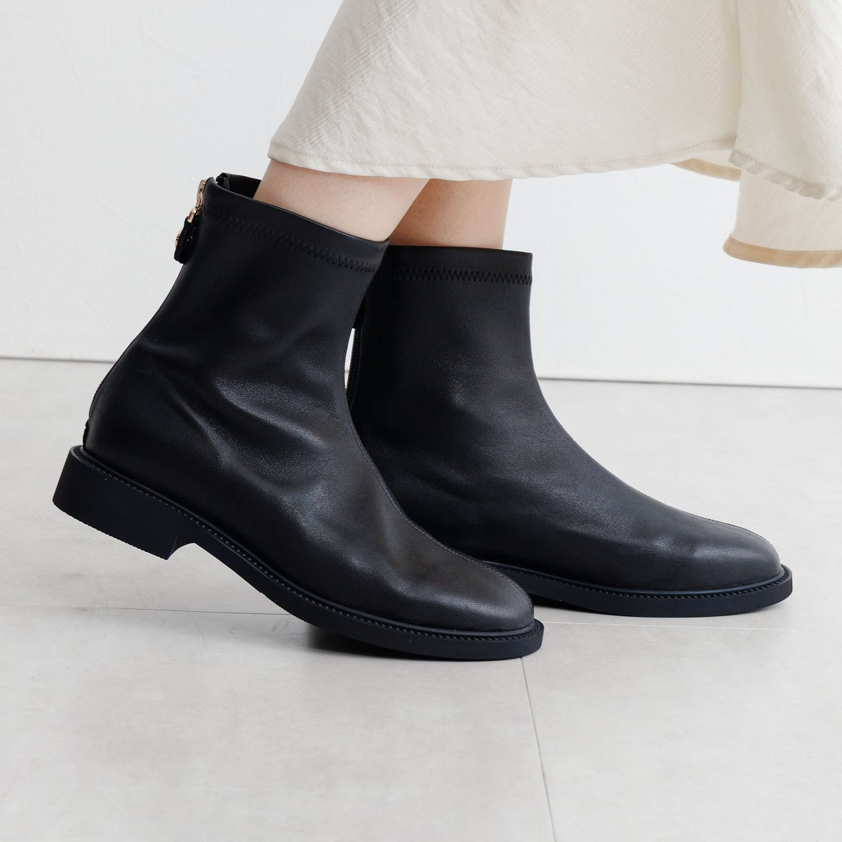 【26AW】ラウンドトゥストレッチブーツ/661422