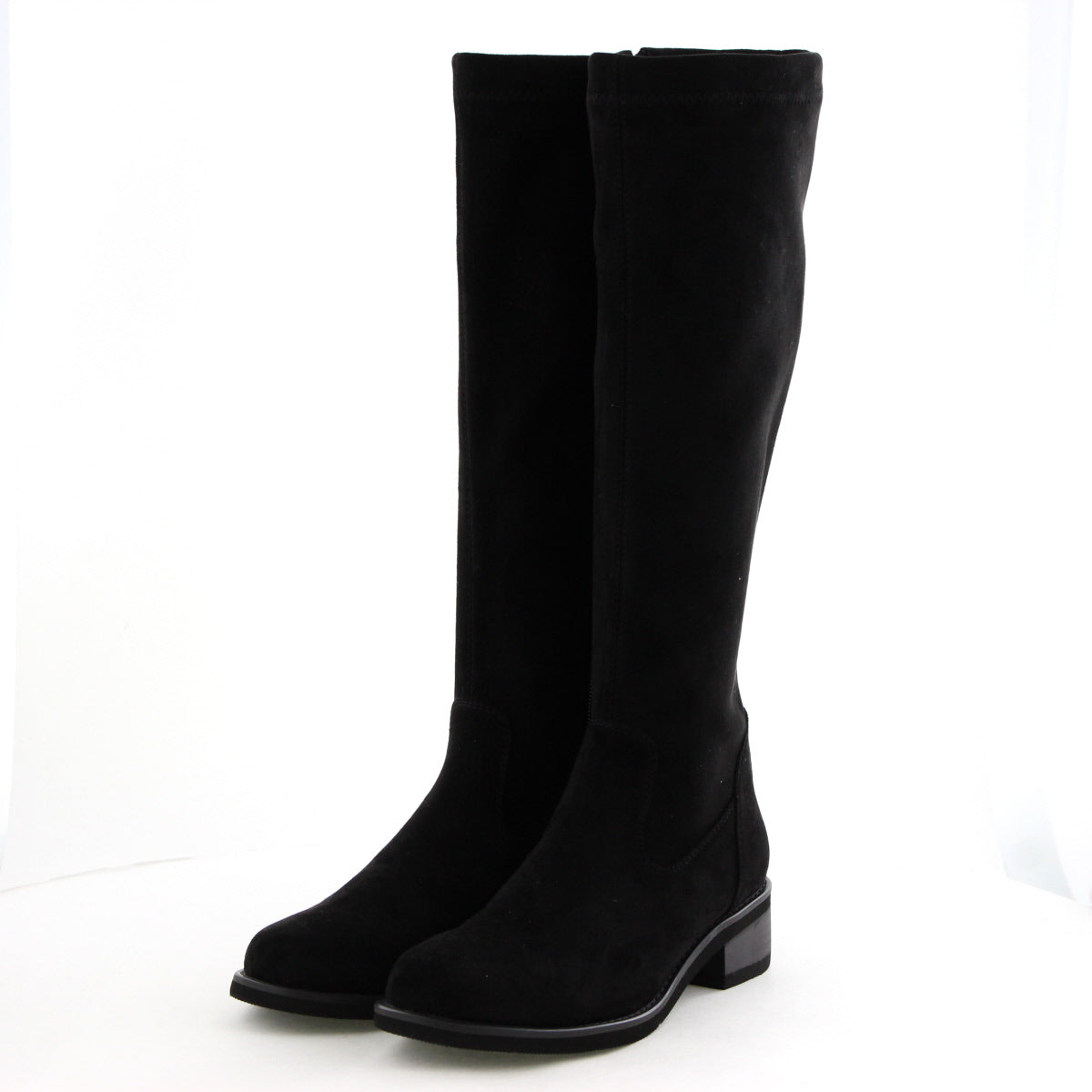 《予約/12月中旬入荷予定》ラウンドトゥストレッチロングブーツ/651424