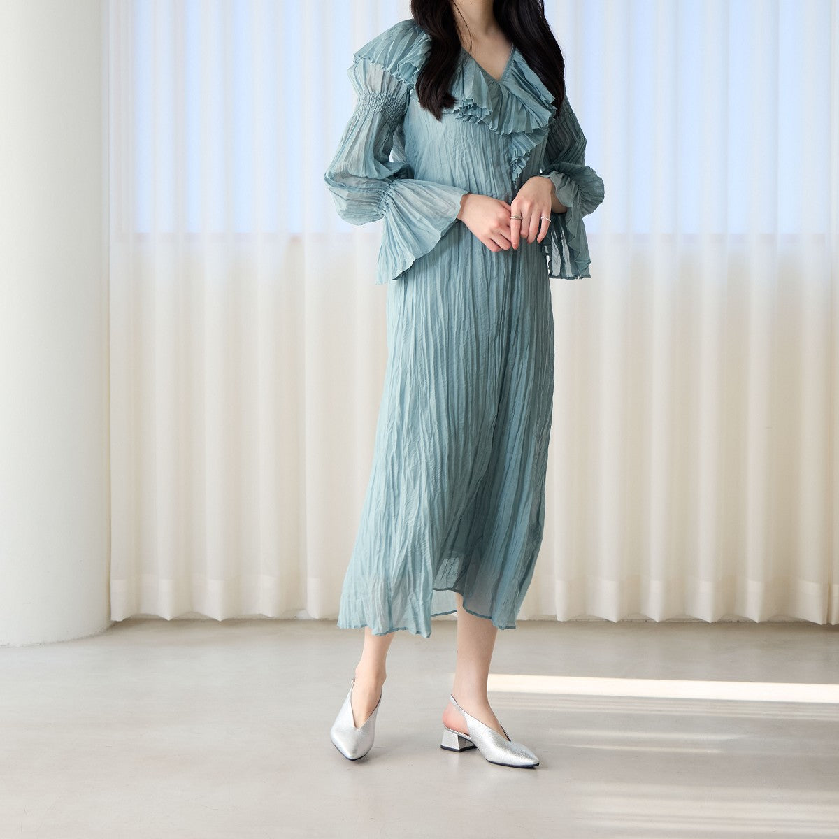 【SALE】Vカットスリングバックパンプス/651504