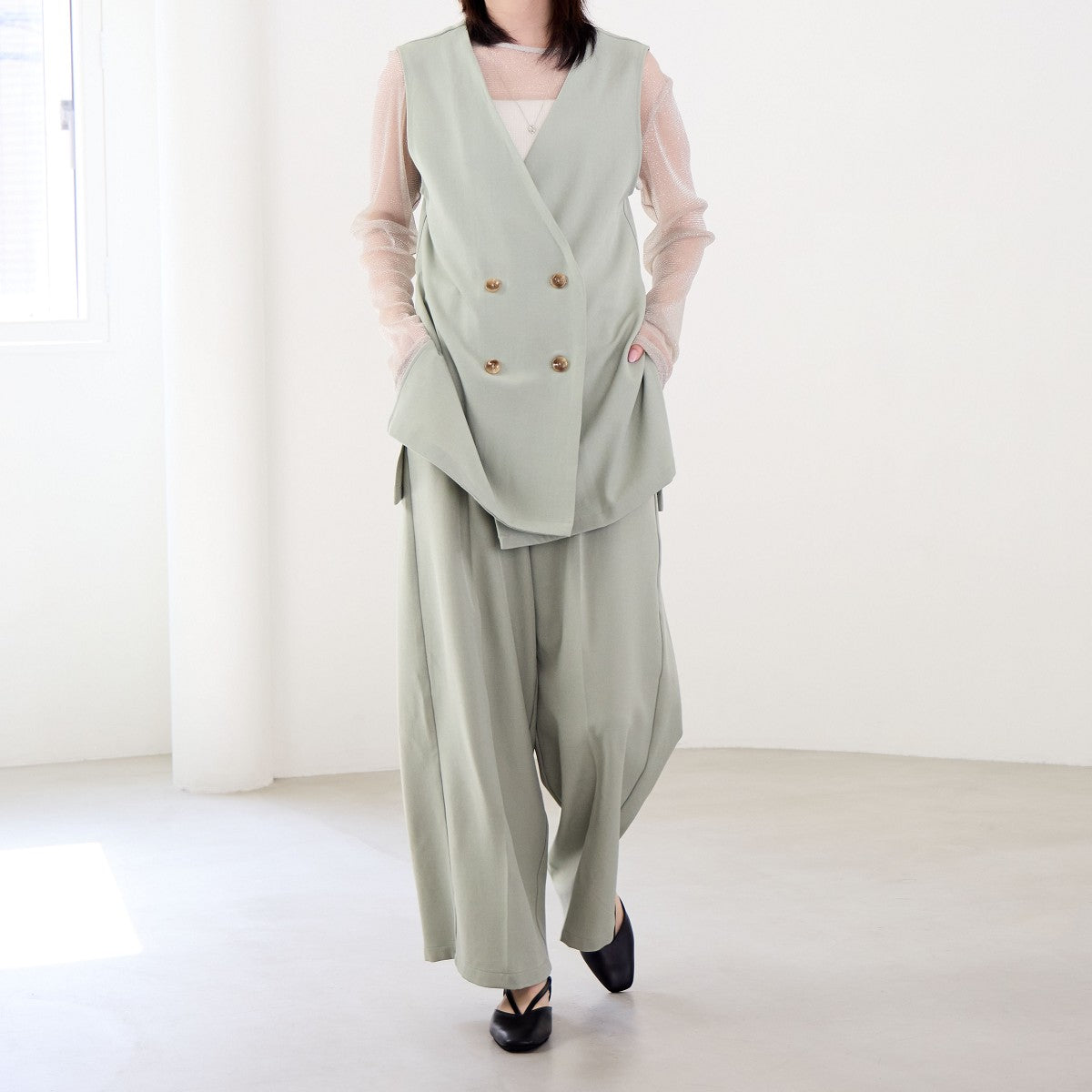 【SALE】スクエアトゥバックストラップパンプス/651505