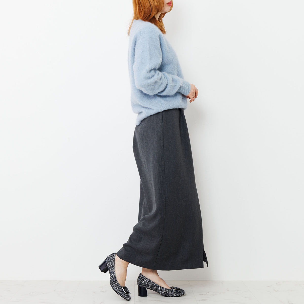 【25AW】スクエアバックルチャンキーヒールパンプス/653302