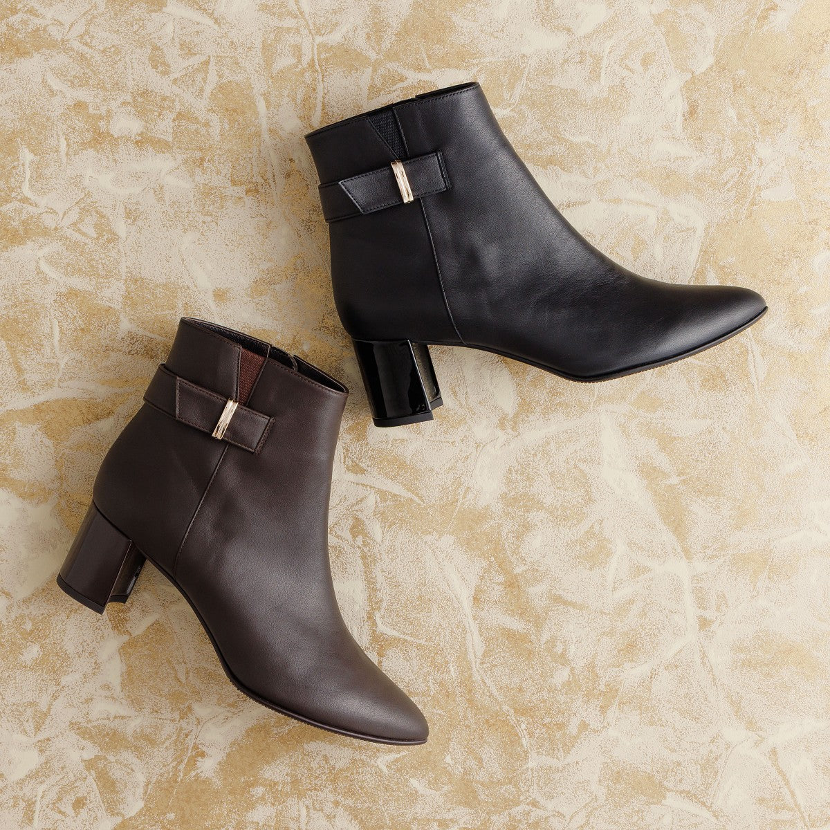 25AW】5.5cmヒールベルトパーツデザインブーツ/653401