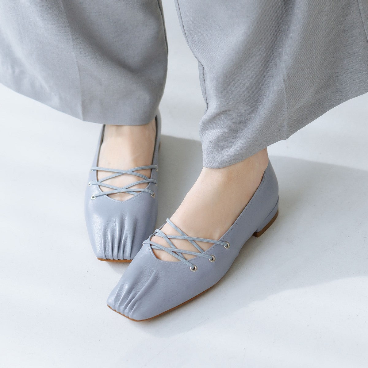 【26SS】クロスゴムフラットパンプス/661106