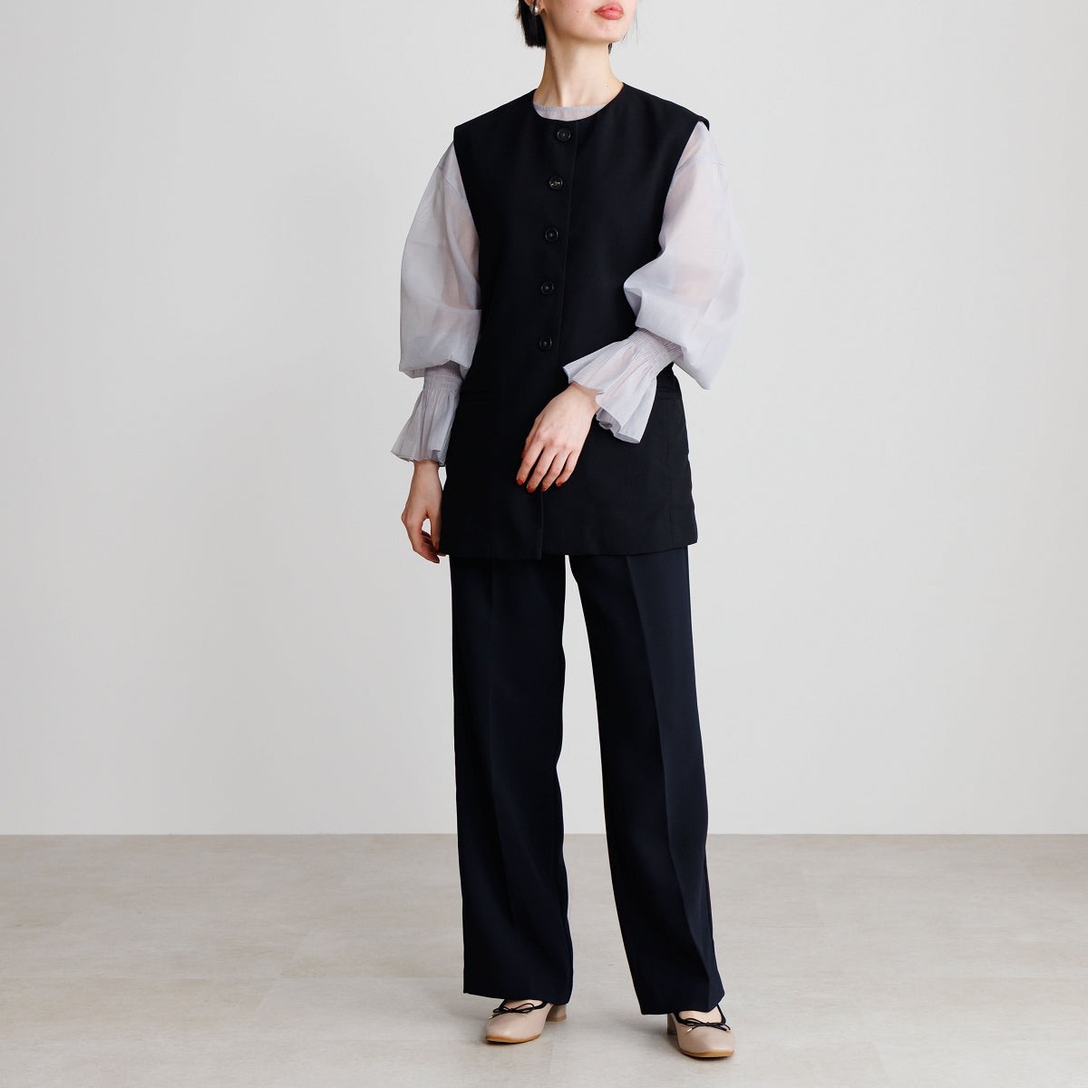 《予約/4月中旬入荷予定》4cmヒールバレエパンプス/661110