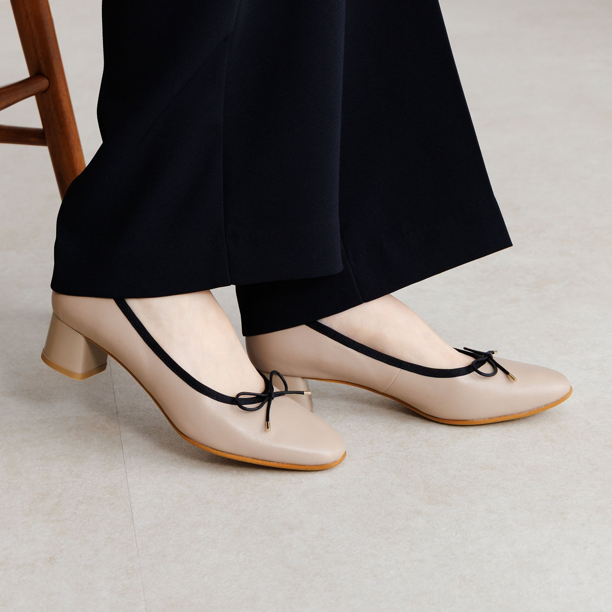 《予約/4月中旬入荷予定》4cmヒールバレエパンプス/661110