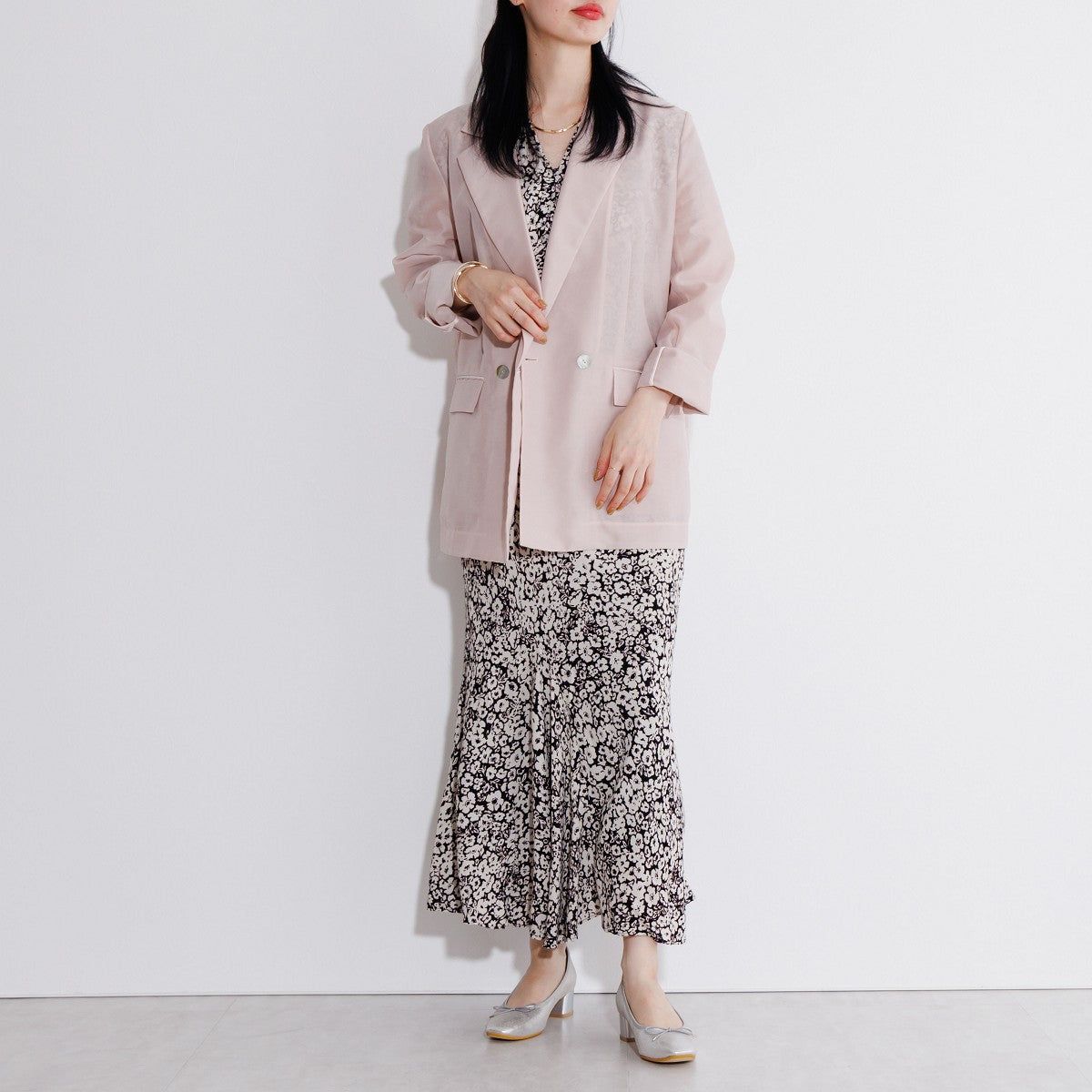 《予約/4月中旬入荷予定》4cmヒールバレエパンプス/661110