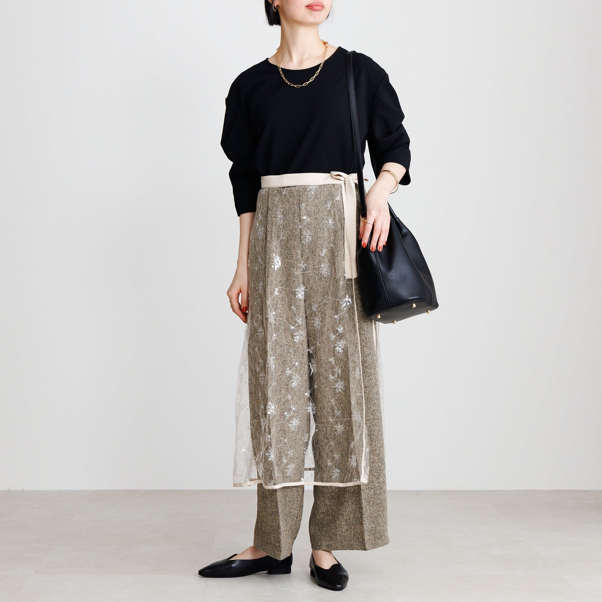 1116-047 パンプス 26SS】ウェーブカットフラットパンプス/661111