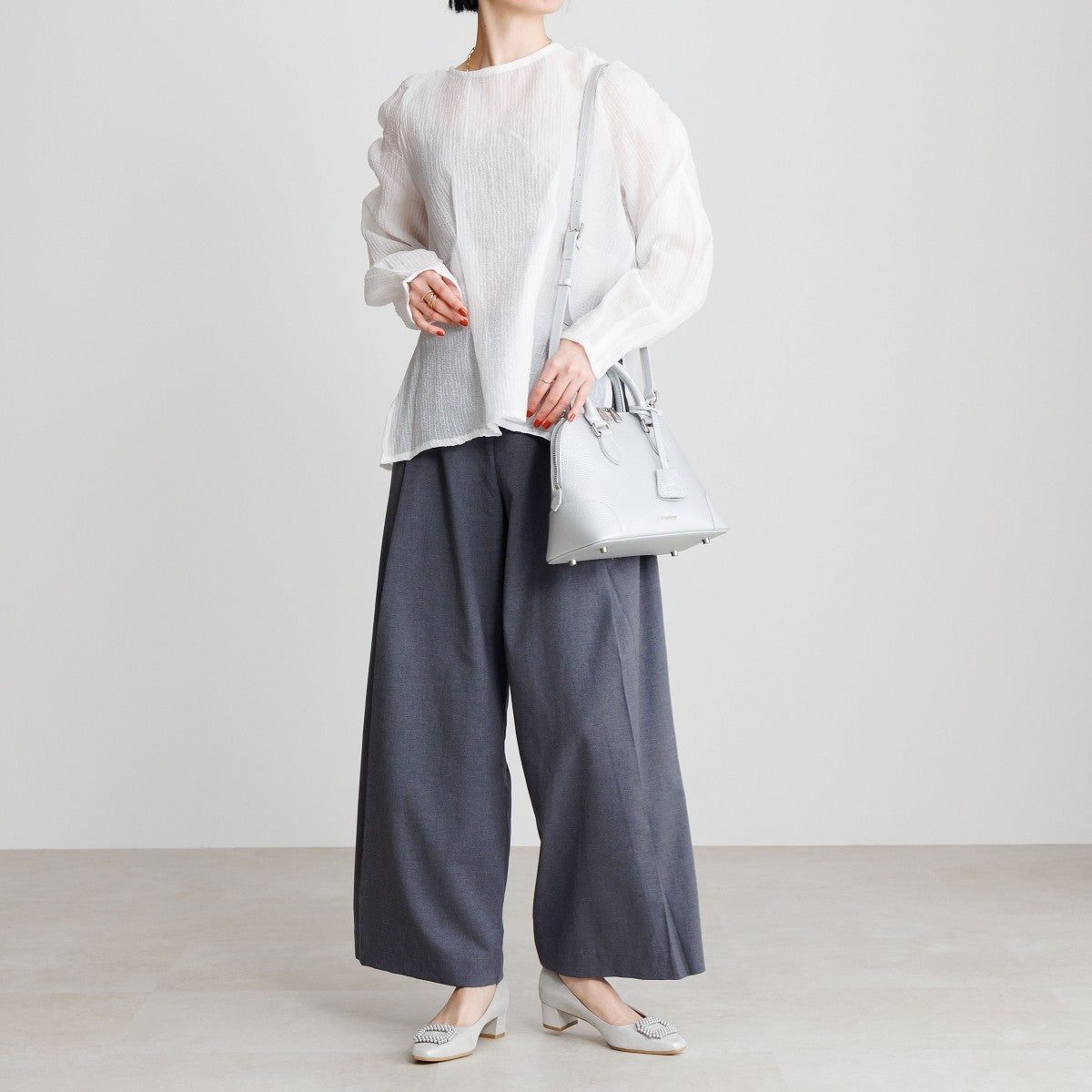 【26SS】4cmヒールパールビジューパンプス/661113