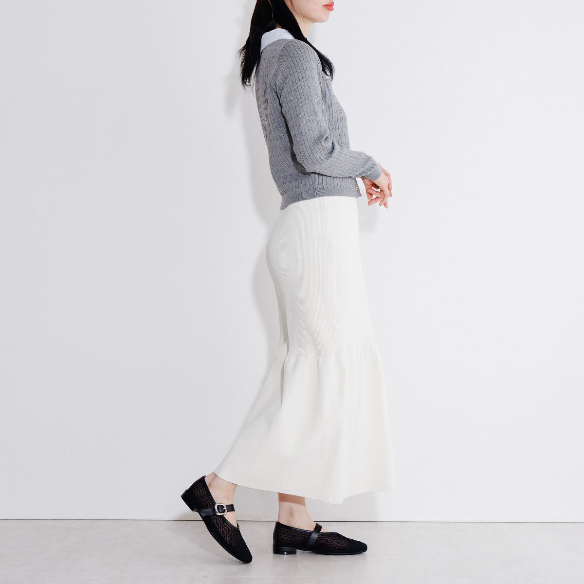 《26SS》チュールフラットメリージェーンパンプス/661115