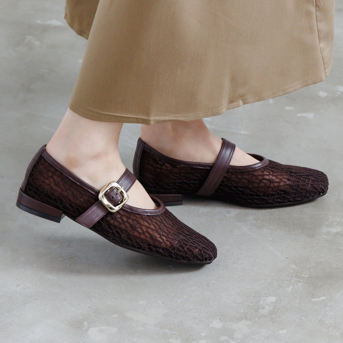 《26SS》チュールフラットメリージェーンパンプス/661115