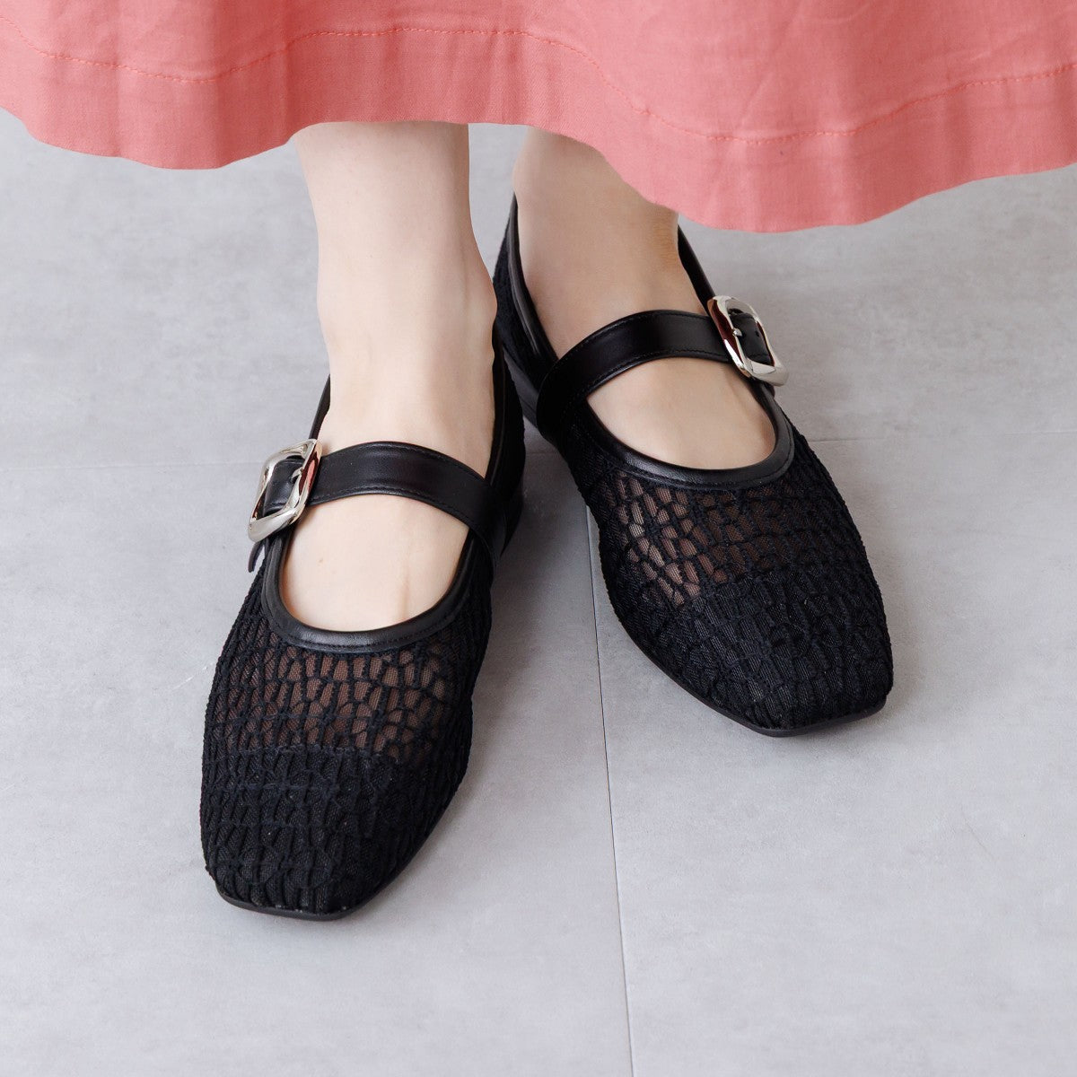 【26SS】チュールフラットメリージェーンパンプス/661115