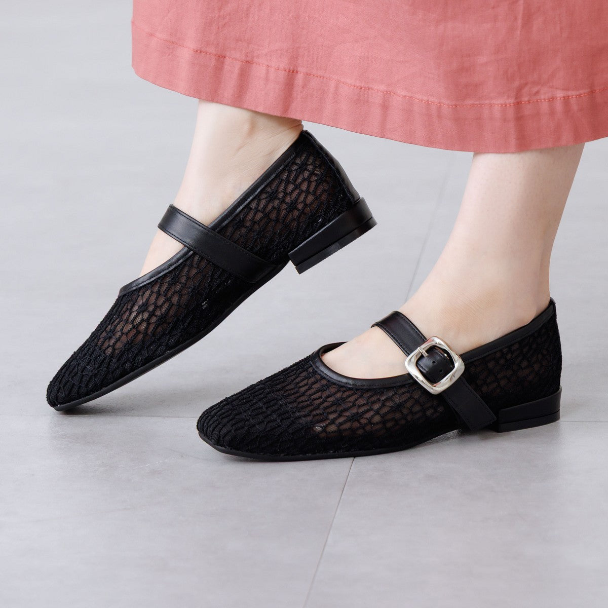 【26SS】チュールフラットメリージェーンパンプス/661115