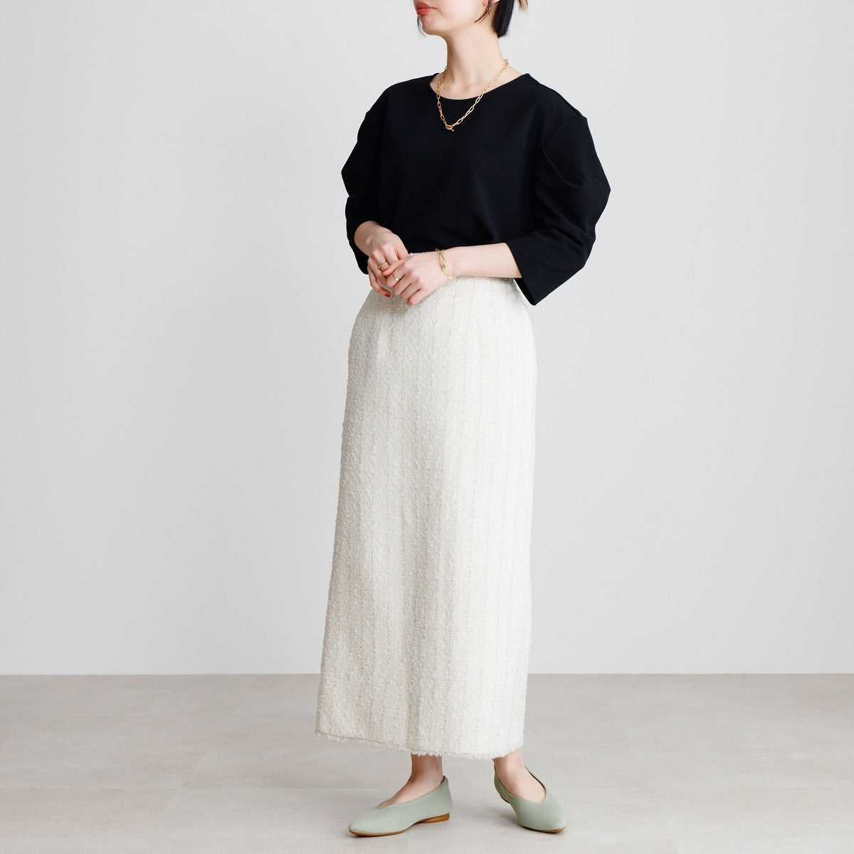26SS/再入荷】洗えるVカットニットパンプス/661122