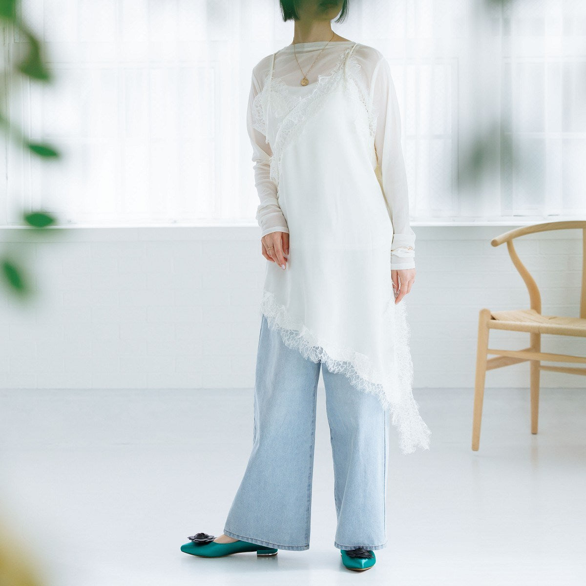 HANAE MORI×HIMIKO フラワーモチーフ フラットパンプス/661127