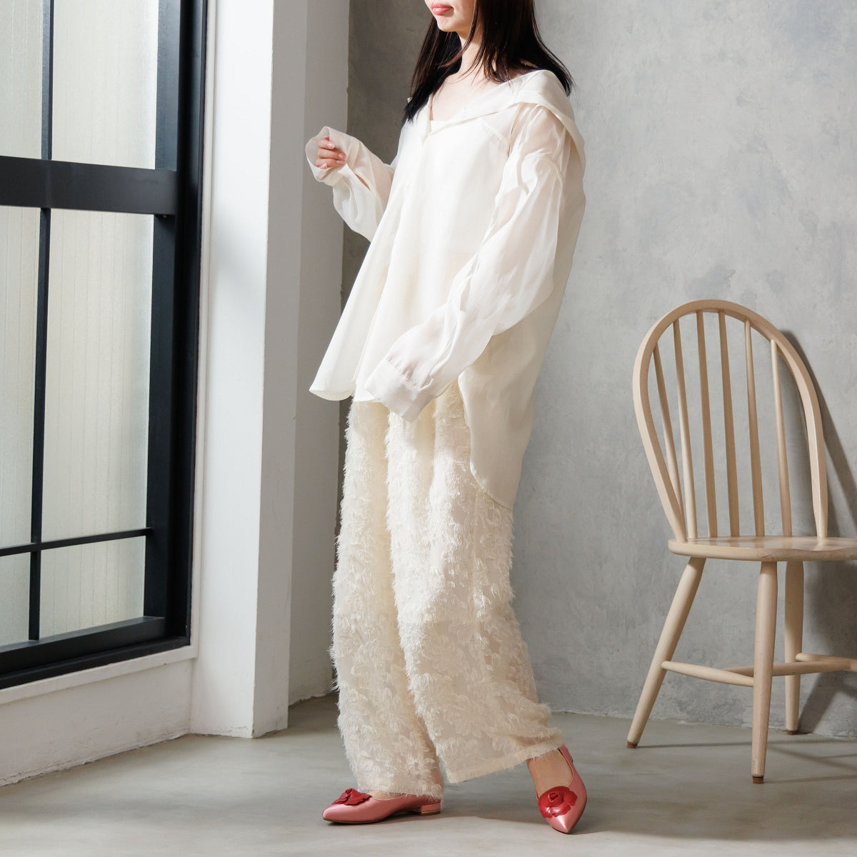 HANAE MORI×HIMIKO フラワーモチーフ フラットパンプス/661127