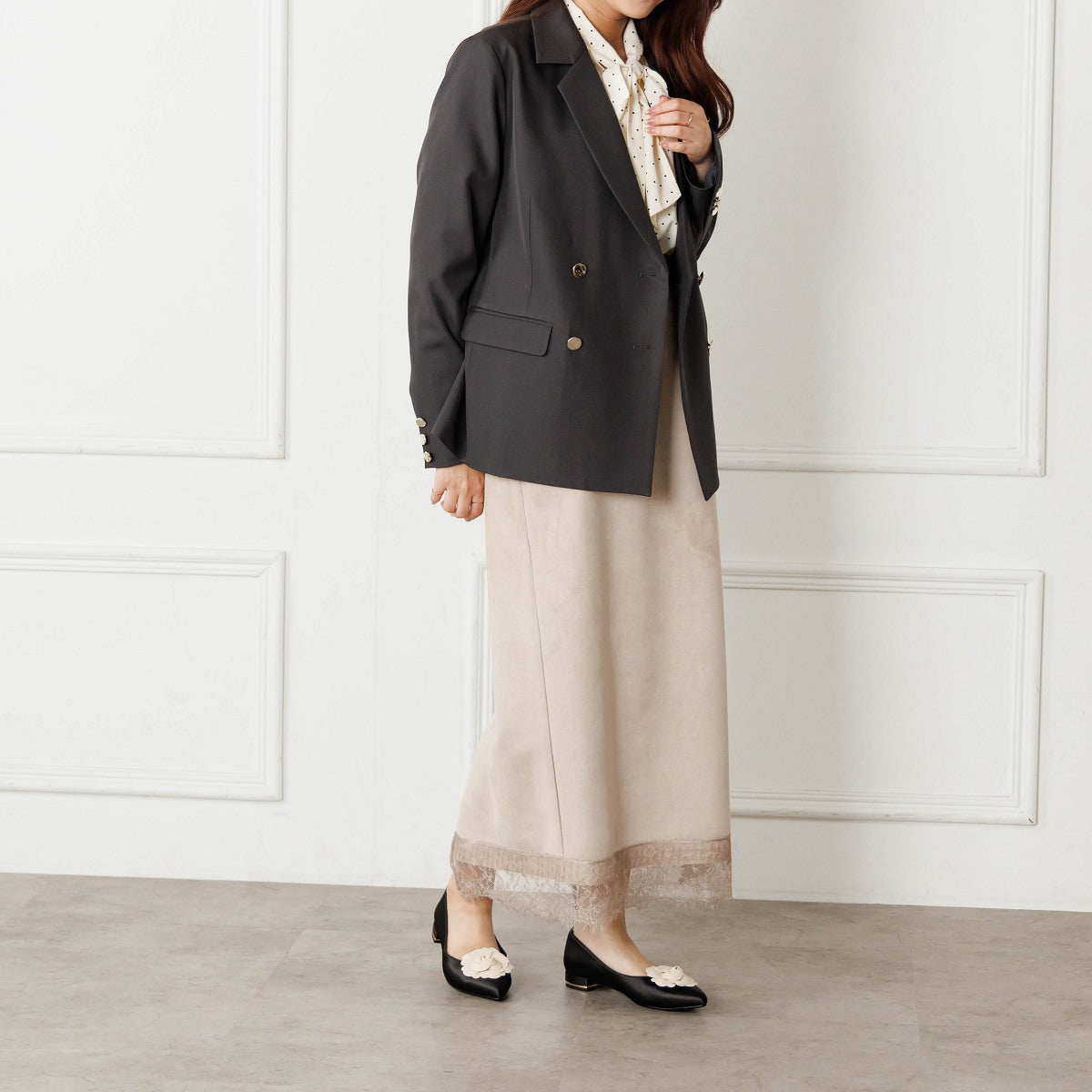 HANAE MORI×HIMIKO フラワーモチーフ フラットパンプス/661127