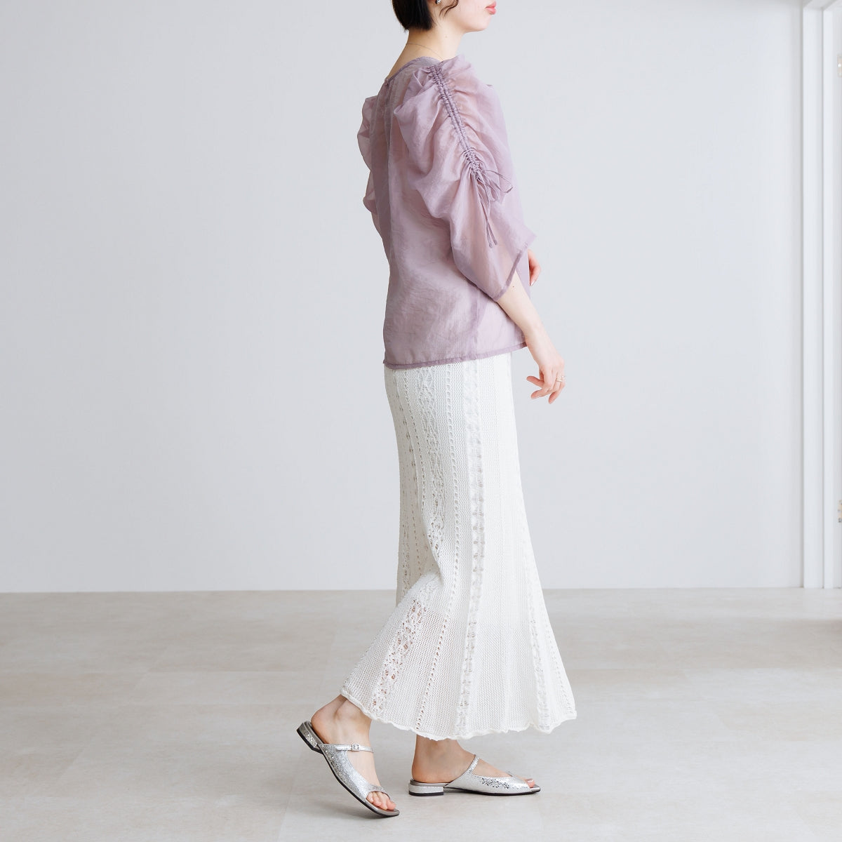 【SALE】【26SS】ワイドスクエアトゥフラットサンダル/661214
