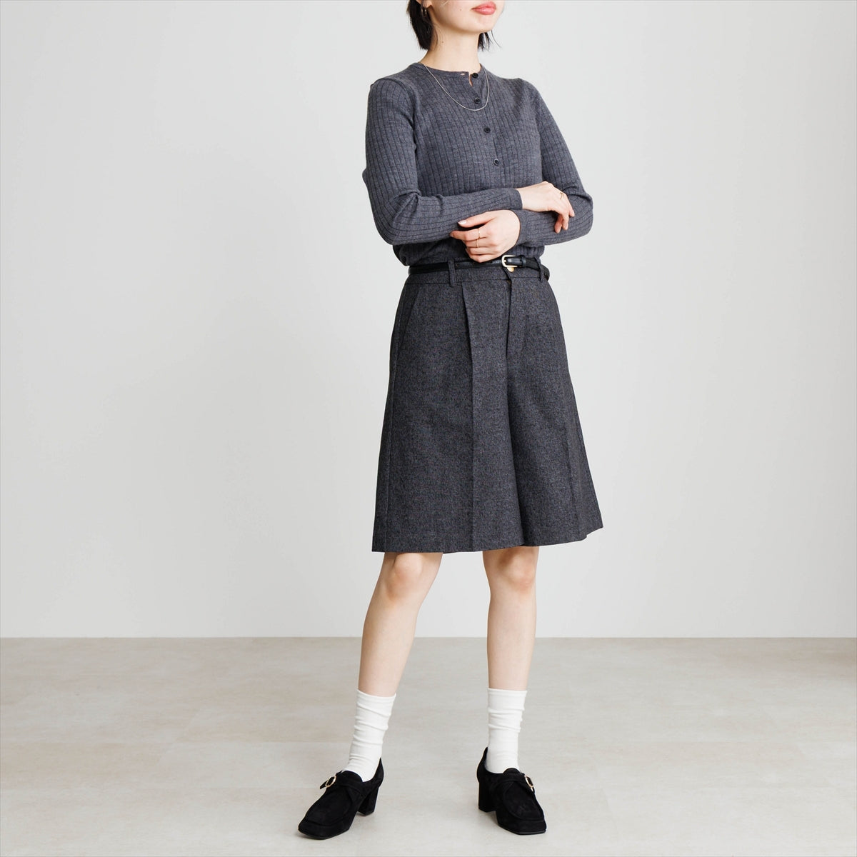 《予約／10月中旬入荷予定》【26AW】5cmヒールモカデザインシューズ/661311