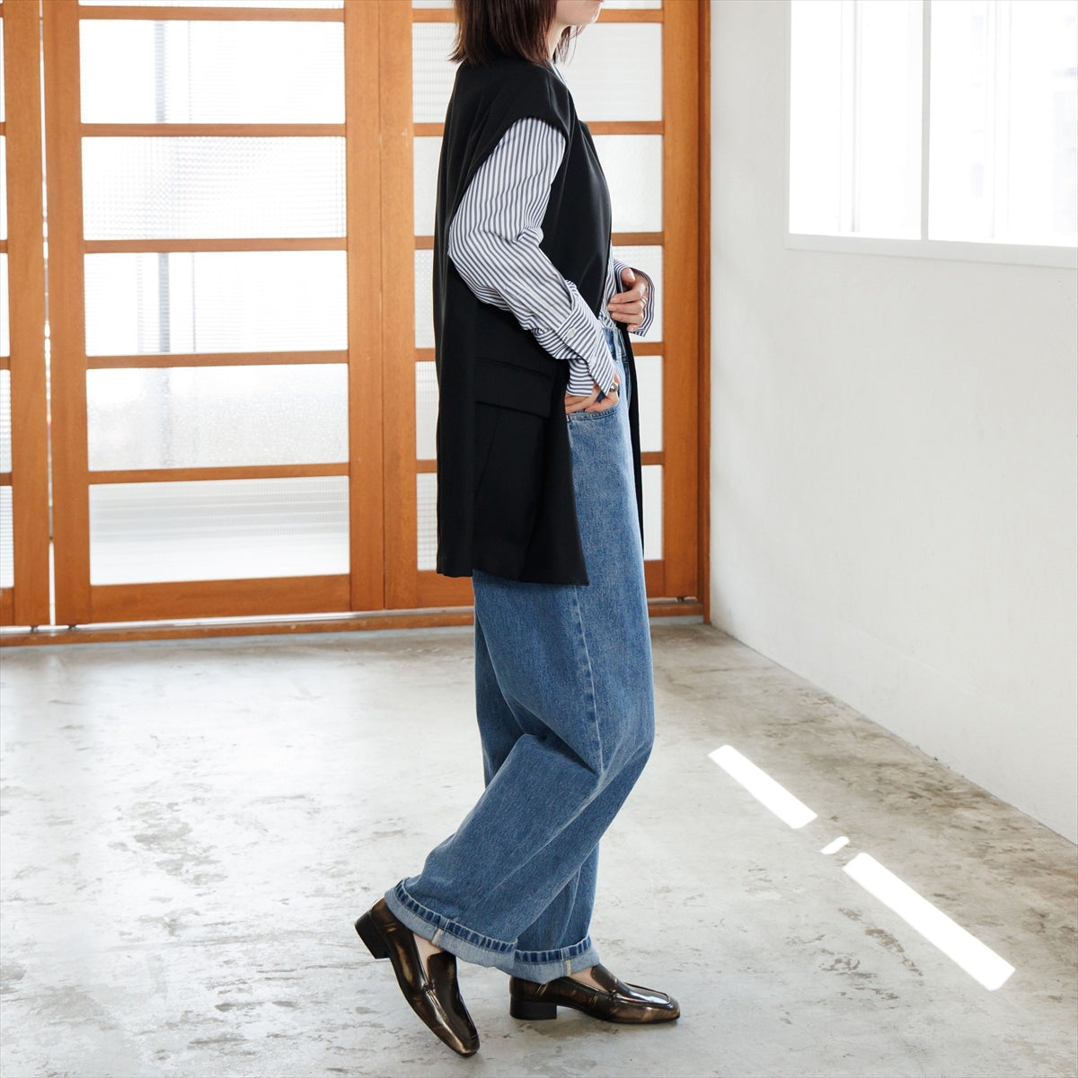 【26AW】スクエアトゥフラットローファー/661312