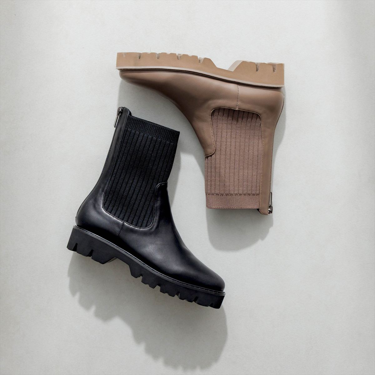 《予約／10月中旬入荷予定》【26AW】リブニットブーツ/661415