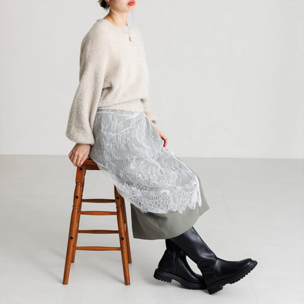 《予約／12月上旬入荷予定》【26AW】トラックソールロングブーツ/661423