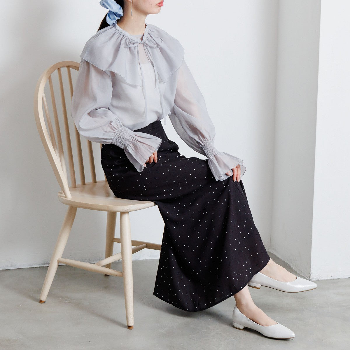 【26SS／跳べるパンプス】ポインテッドトゥフラットパンプス/663105