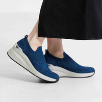 【26AW】ラインストーンニットヒールアップスニーカー/667302