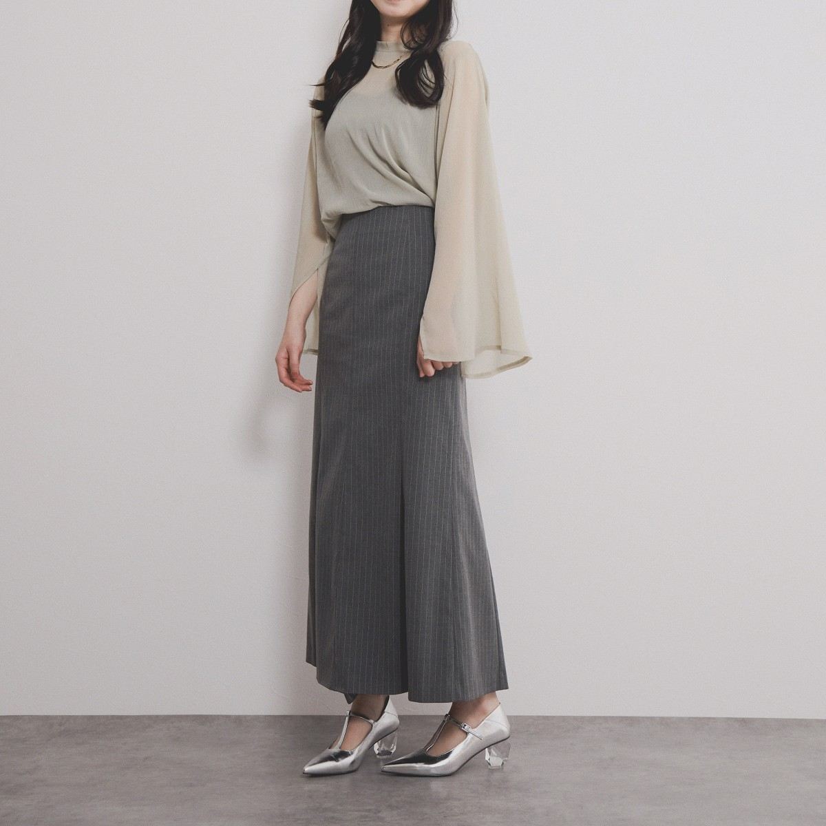 SALE】【25SS】クリアヒールTストラップパンプス/554106