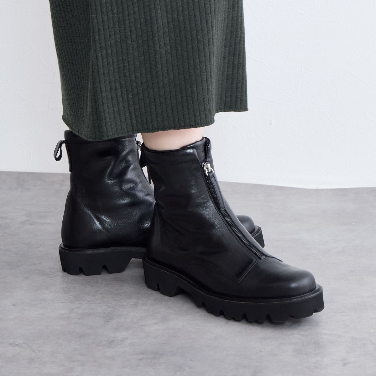 ZARA メンズ 新品 ジッパー チャンキーソール ブーツ 39 - 靴